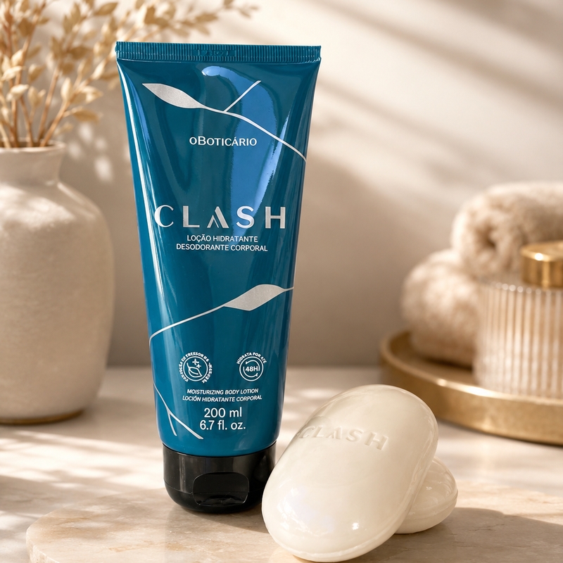 Presente Clash: Loção Hidratante Corporal 200ml + Sabonete em Barra 2x80g - foto 3