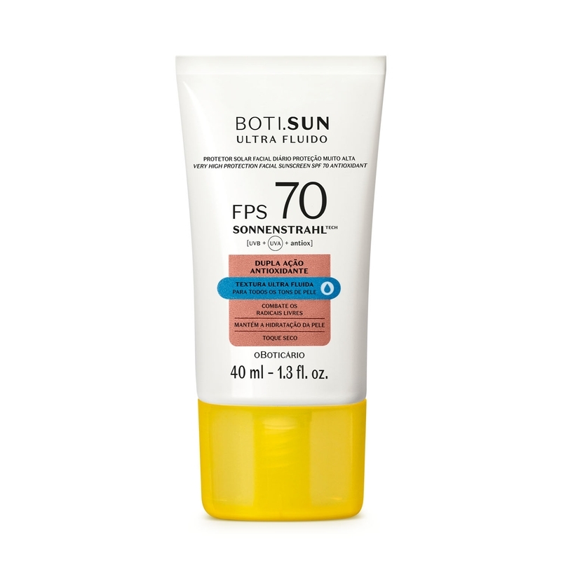Protetor Solar Facial Antioxidante Fps 70 Boti.Sun Ultra Fluido 40Ml