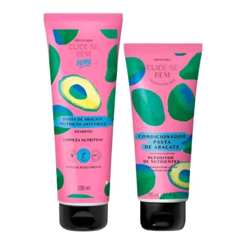 Combo Cuide-se Bem Feira Pasta De Abacate: Shampoo 230ml + Condicionador 170ml - OBoticário