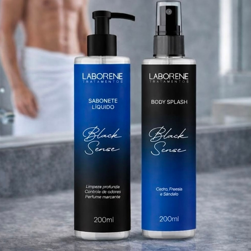 Kit Laborene Body Splash+sab Liquido Black Sense