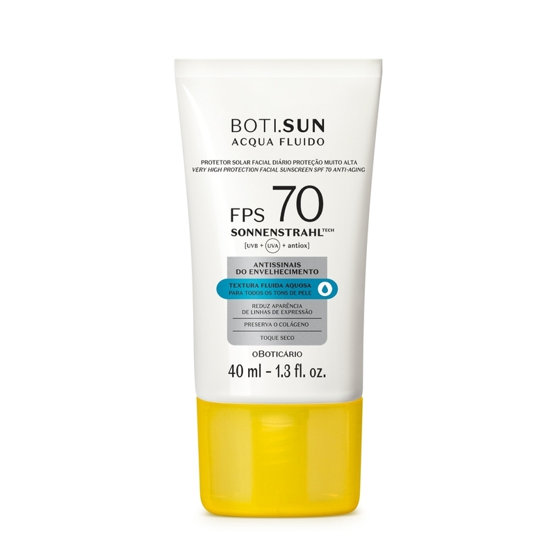 Protetor Solar Facial Antissinais Fps70 Boti.Sun Acqua Fluido 40Ml