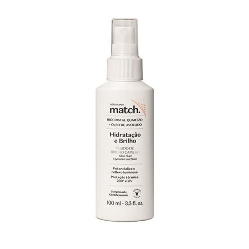 Spray Fluido de Brilho Capilar Match Hidratação e Brilho 100ml