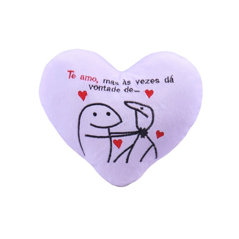 Coração de Pelucia Flork Te Amo Almofada de Flork Fofo Antialérgico 20cm Namorados Presente