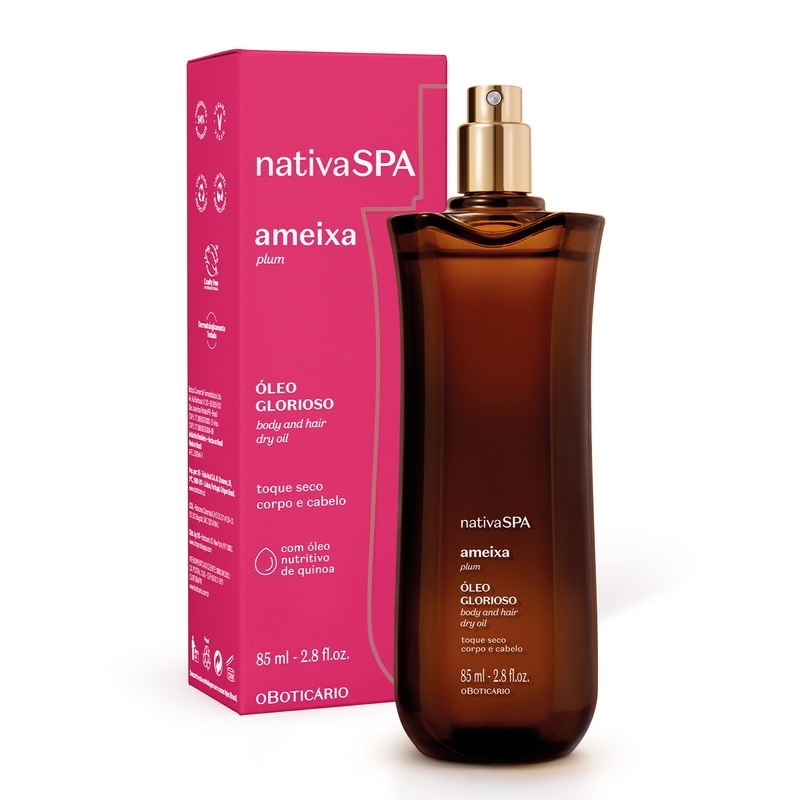 Óleo Multifuncional Glorioso Corpo e Cabelos Nativa SPA Ameixa Plum 85ml