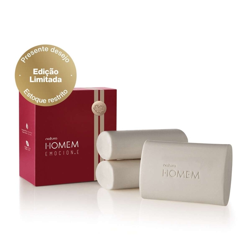 Presente Natura Homem Emocion.e Trio de Sabonetes