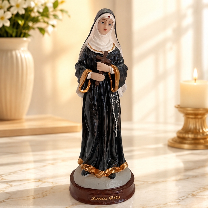 Imagem Santa Rita de Cassia - 15 Cm - Resina