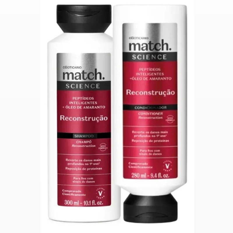 Combo Match Science Reconsrtucao: Shampoo 300ml+condionador 280ml