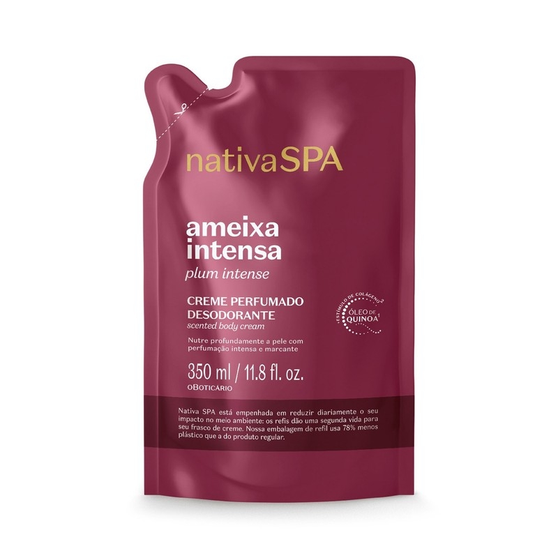 Refil Creme Perfumado Desodorante Corporal Nativa Spa Ameixa Intensa 350ml