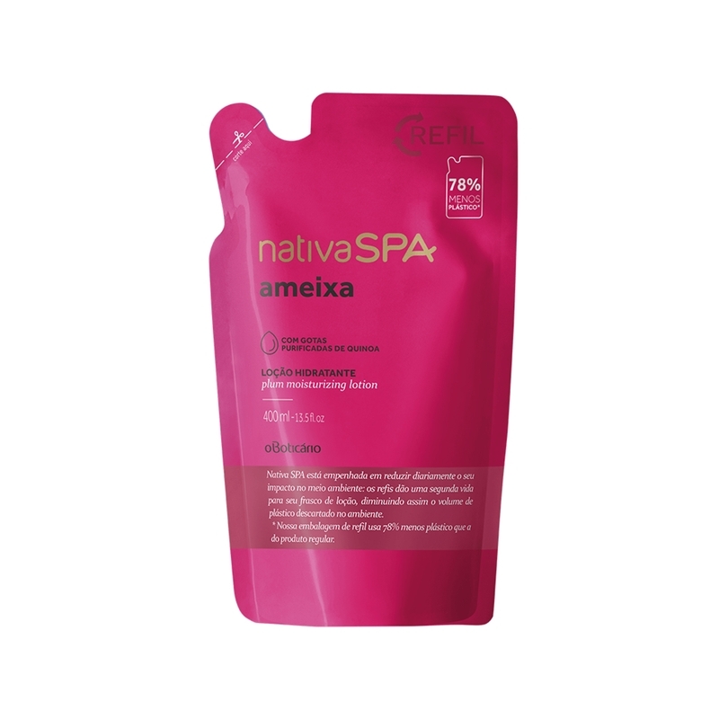 Refil Nativa Spa Loção Desodorante Hidratante Corporal Ameixa, 400 Ml - Dsc