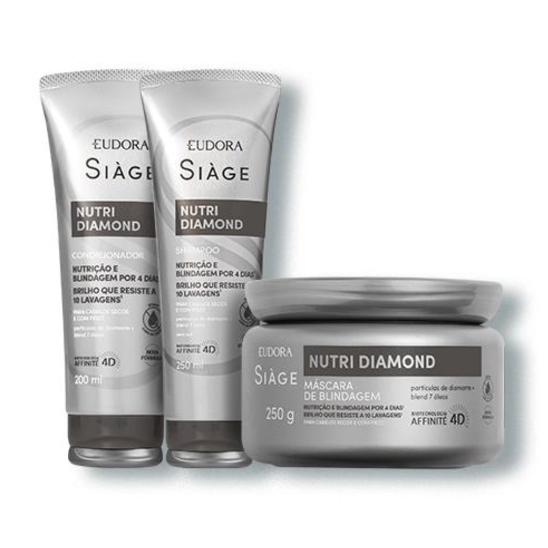 Combo Nutri Diamond Shampoo + Condicionador + Máscara