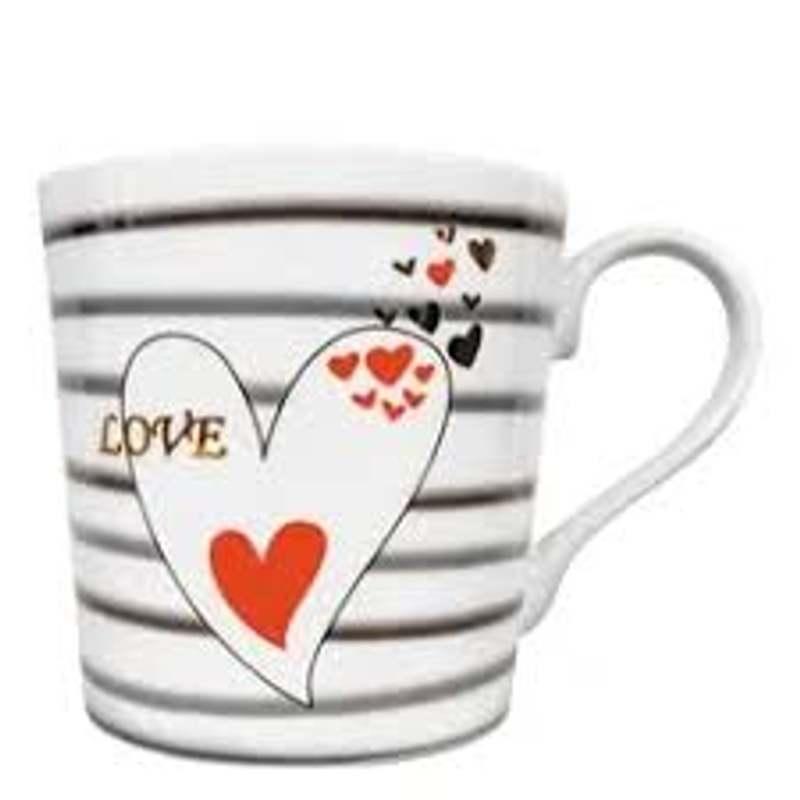 Caneca Porcelana Gottawa Com Estampa de Amor e Love 350ml