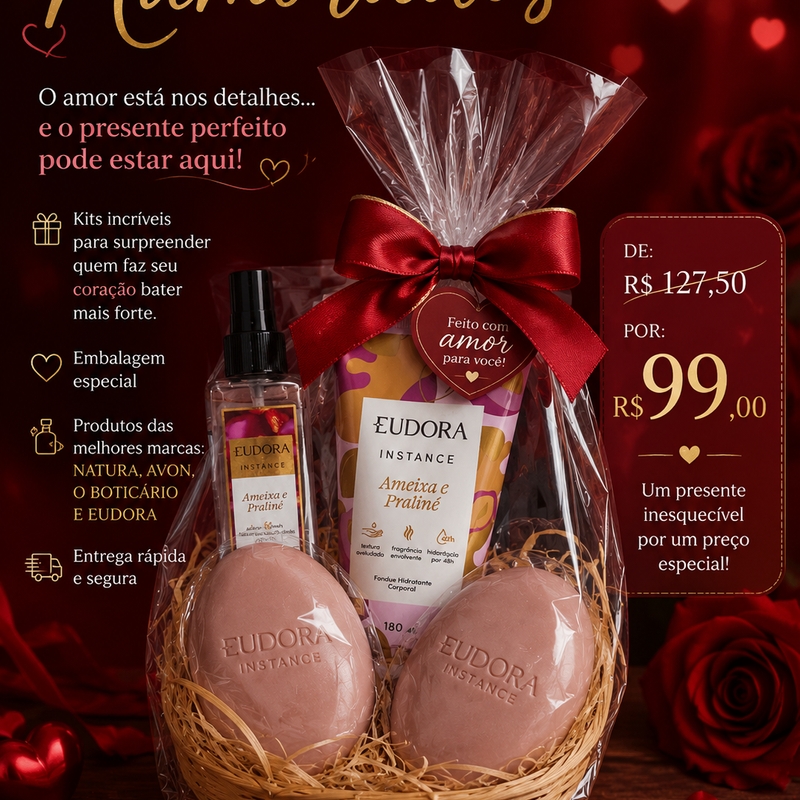 Cesta Eudora Ameixa e Praliné