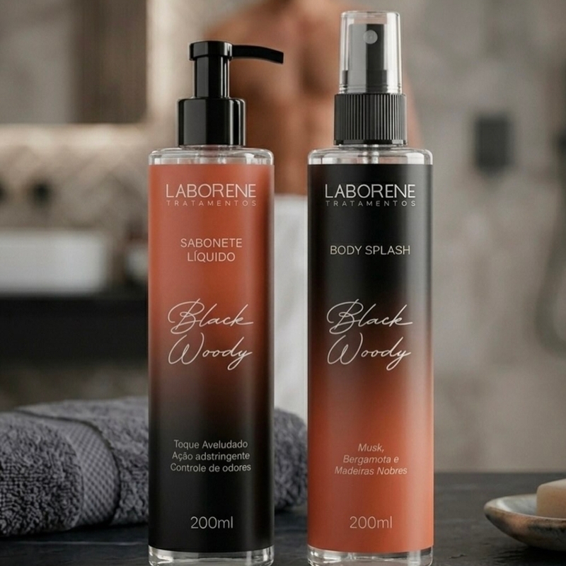 Kit Laborene Body splash+sab Liquido Black Wood