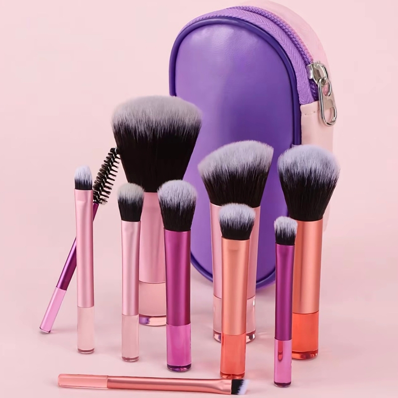 Kit Com 10 Mini Pincéis De Maquiagem