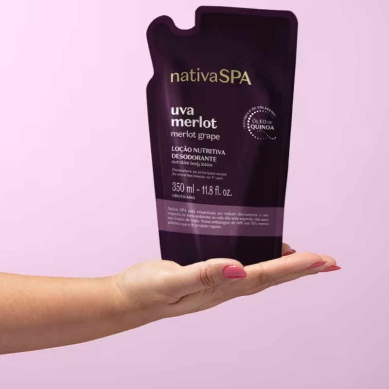 Refil Loção Nutritiva Desodorante Nativa Spa Uva Merlot 350ml - foto 3