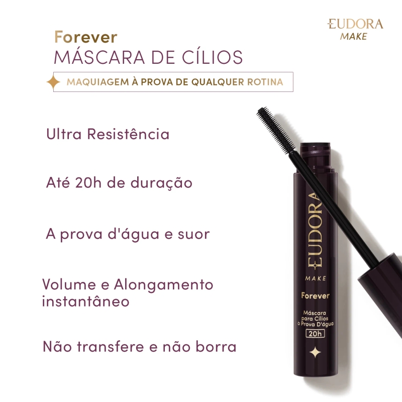 Máscara de Cílios À Prova D'Água Forever Eudora Make 8g - foto 3