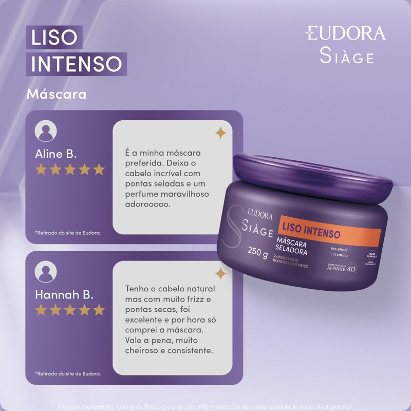 Máscara Capilar Siàge Liso Intenso 250g - foto 5