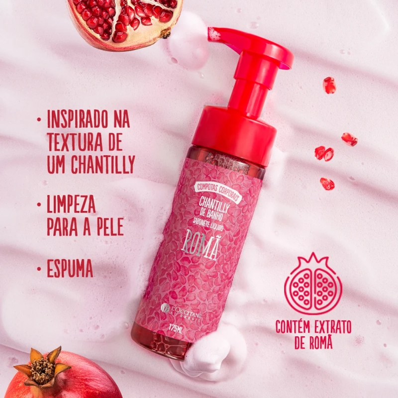Chantilly de Banho Sabonete Líquido Romã 175ml - foto 3