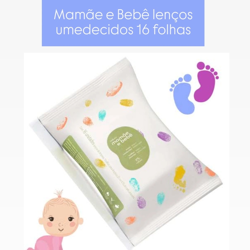 Lenços Umedecidos Mamãe e Bebê 16 Folhas