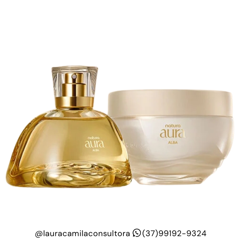 Presente Natura Aura Alba: Eau de Parfum 75ml + Creme Aveludado Corporal 200g
