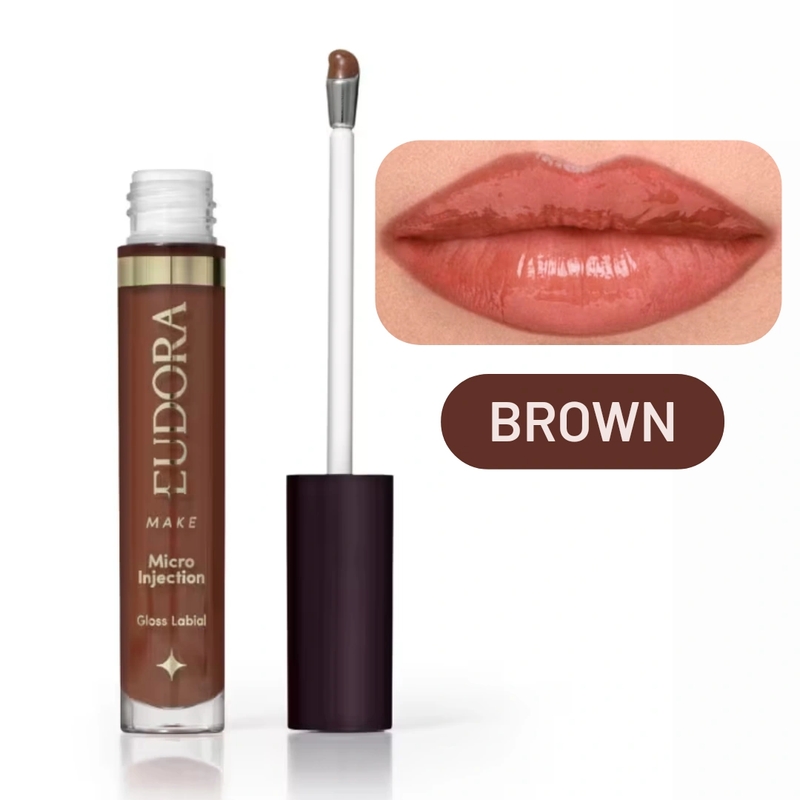 Gloss Labial Micro Injection Eudora Make Brown