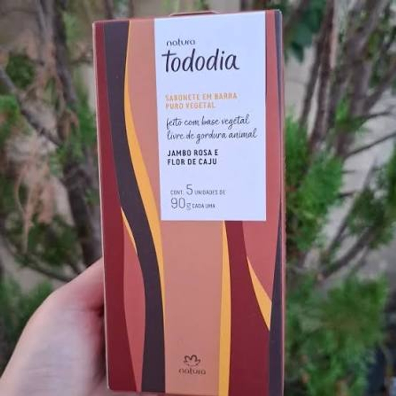 CAIXA COM 05 SABONETES NATURA TODODIA JAMBO ROSA E FLOR DE CAJU 400ML - foto 2