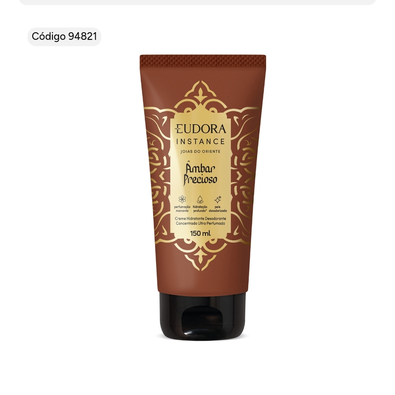 Creme Hidratante Desodorante Concentrado Ultra Perfumado Instance Âmbar Precioso 150ml