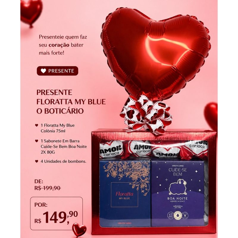 Presente Floratta My Blue o Boticário - Opção Feminina