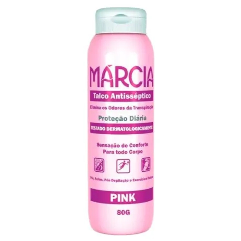 Talco para os Pés Antisséptico Márcia Pink 80g