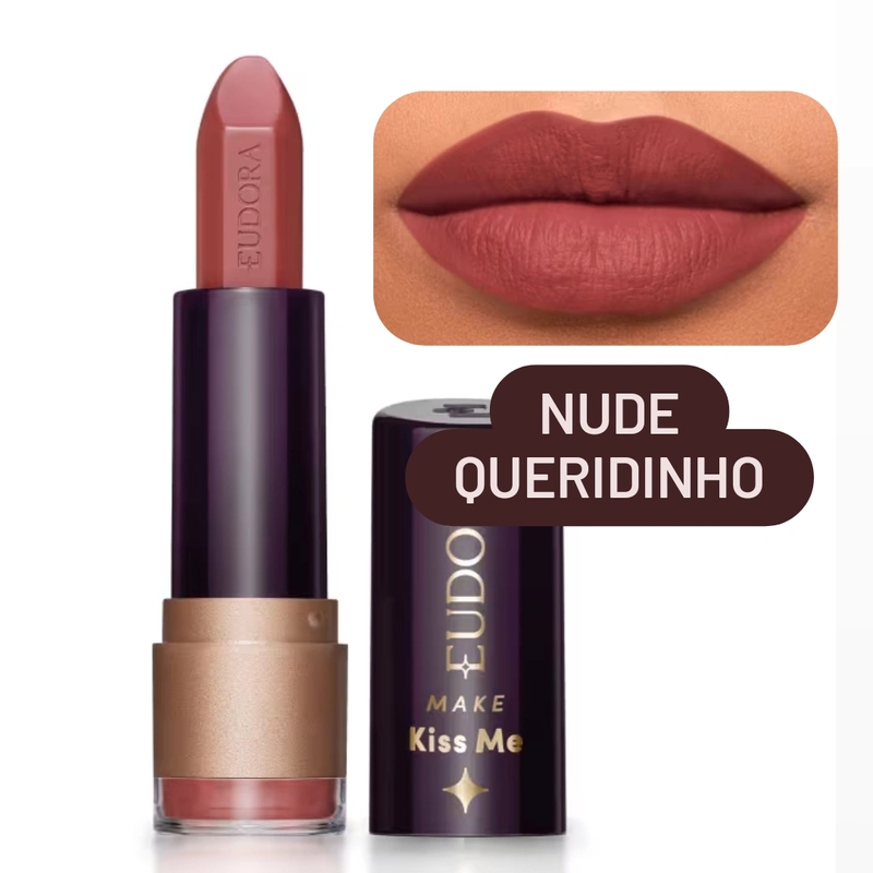 Batom Matte Nude Queridinho Eudora Make Kiss Me 3,7g