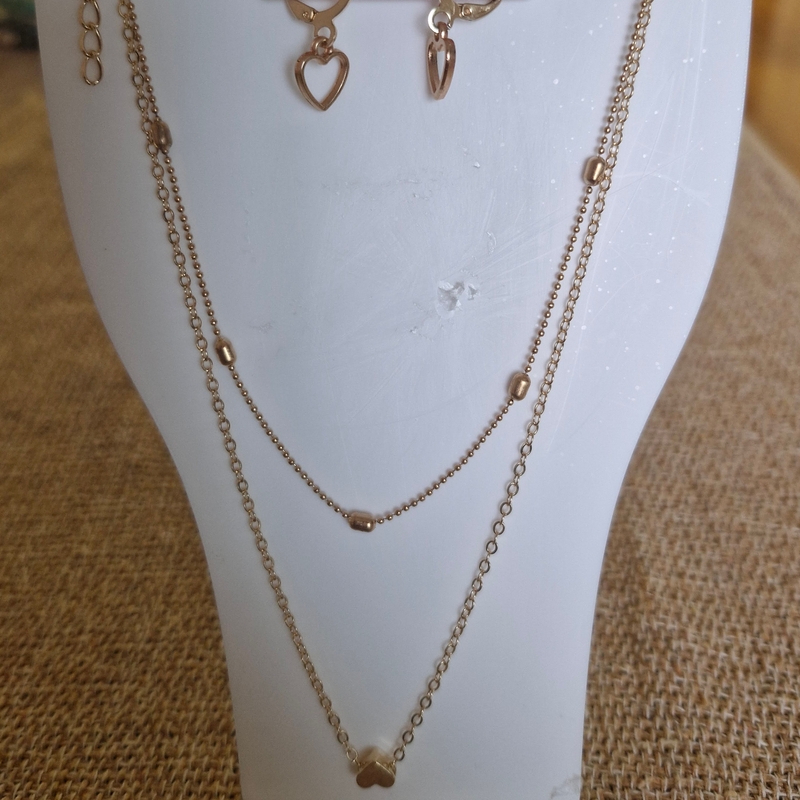 Conjunto Colar E Brinco Coração 2