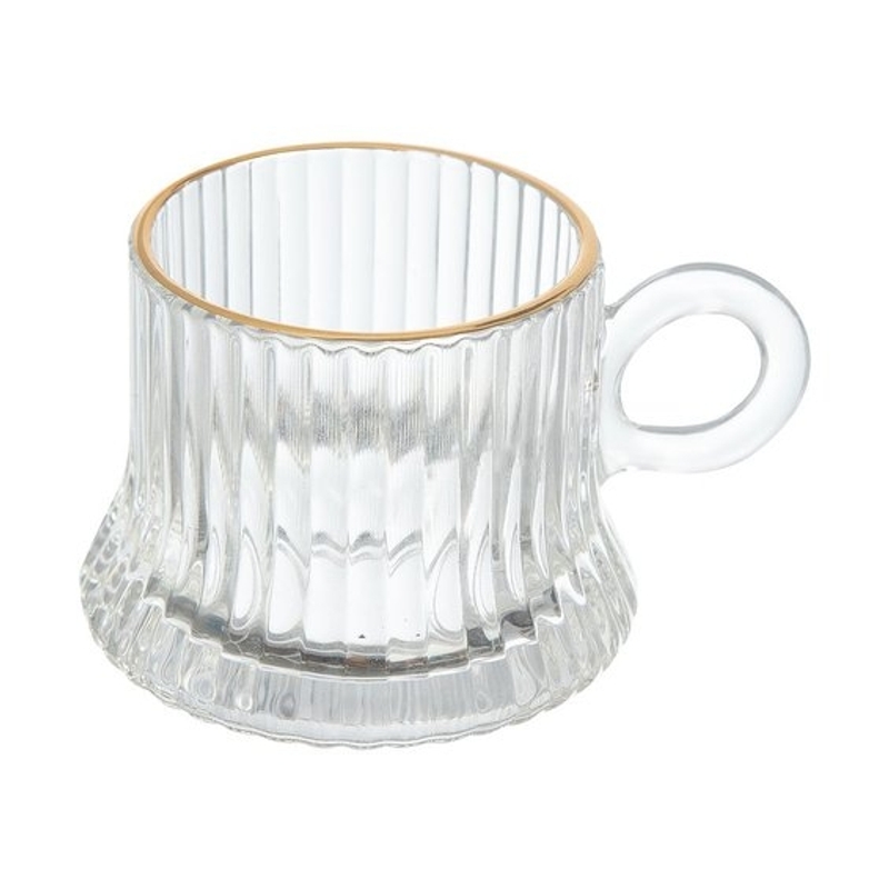 Xícara De Café Vidro Canelada