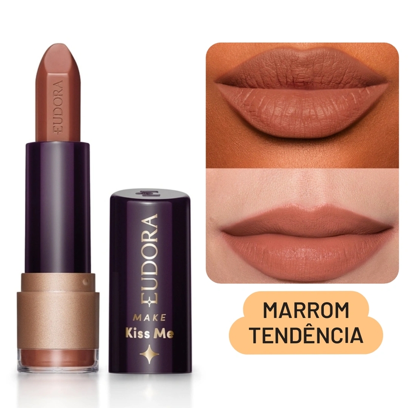 Batom Matte Marrom Tendência Eudora Make Kiss Me