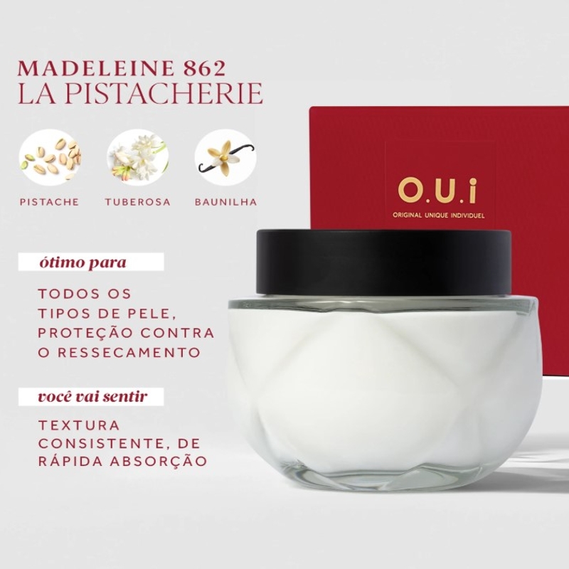 O.U.I Hidratante Desodorante Crème Riche Madeleine 862 La Pistacherie 200g - foto 3