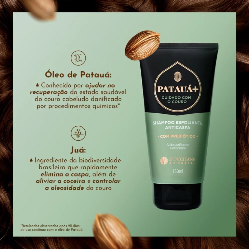 Shampoo Esfoliante Anticaspa Patauá+ Cuidado com o Couro 150ml - foto 2