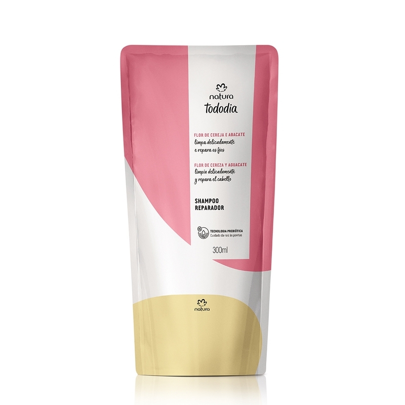 Refil shampoo reparador flor de cereja e abacate