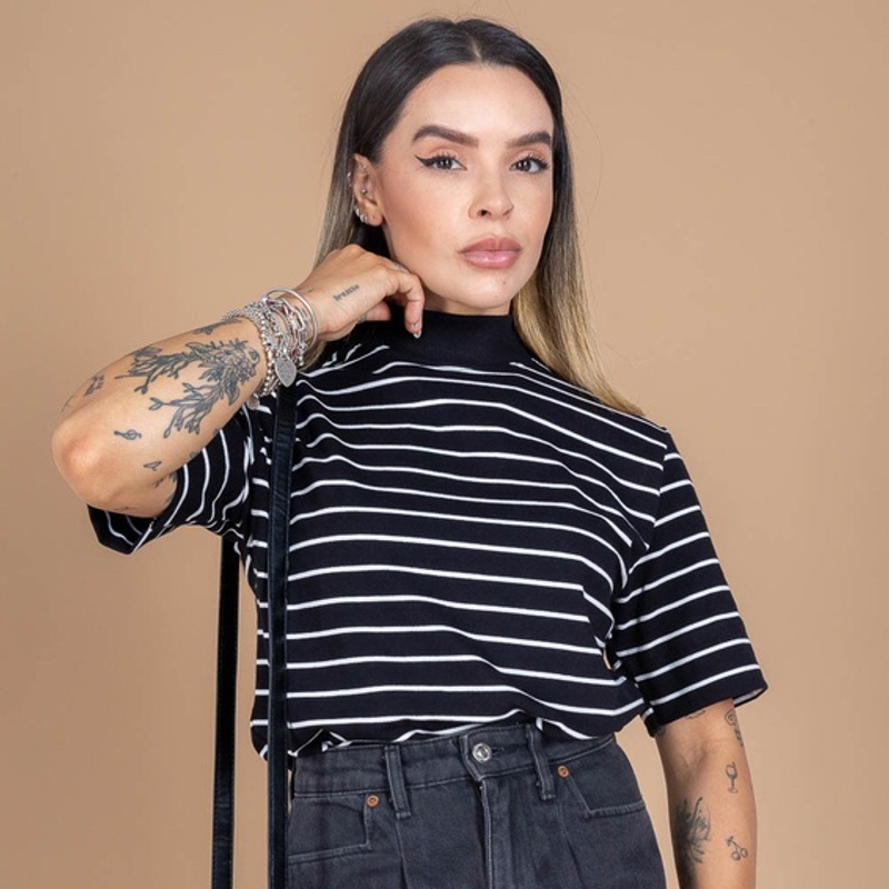 Tshirt Gola Alta Risca De Giz P