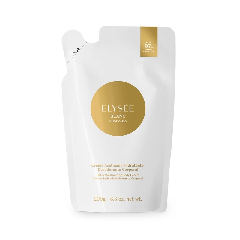 Refil Creme Desodorante Hidratante Corporal Acetinado Elysée Blanc 200G