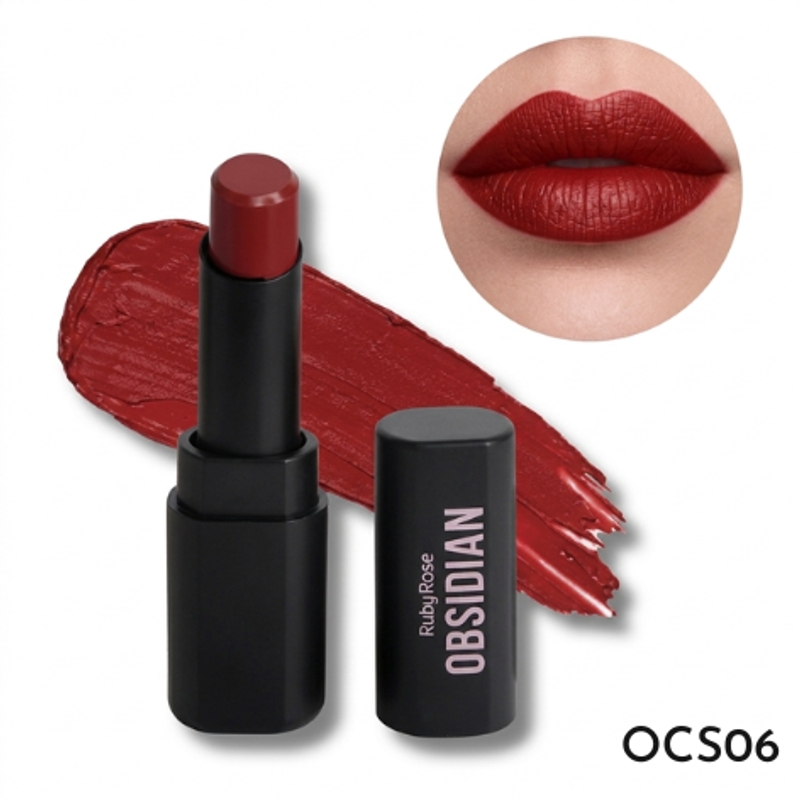Batom Cream Satin Obsidian cor OCS06 - 3,5g
