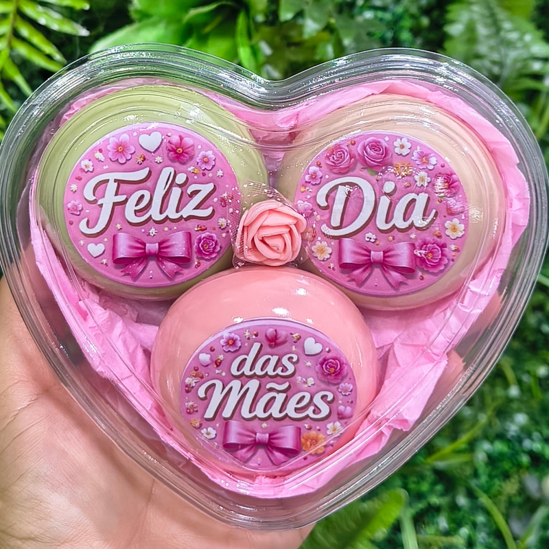 Coração Mães Rosa