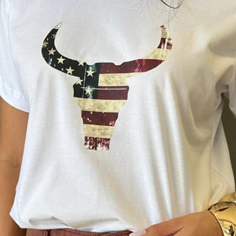-SHIRT DTF TEXAS BULL - BRANCO TAMANHO: M