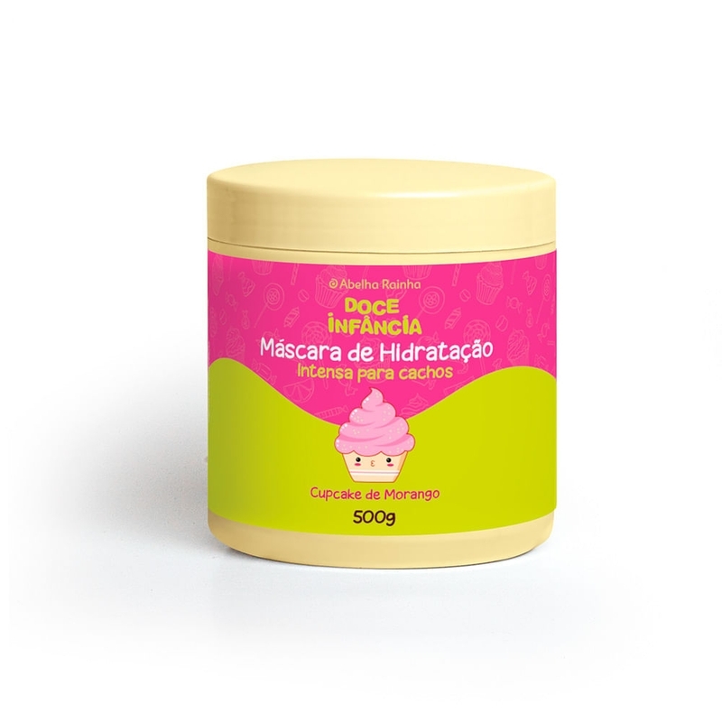 Doce Infancia Mascara Capilar de Hidratacao Intensa Para Cachos Cupcake de Morango 500ml