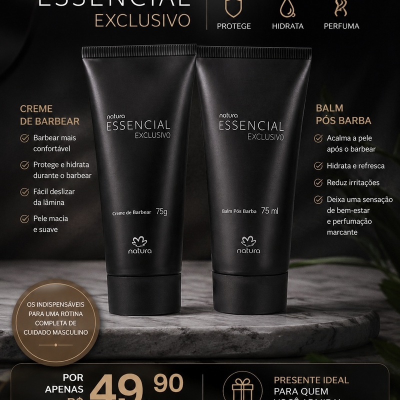 Kit Creme de Barbear + Balm Essencial Exclusivo