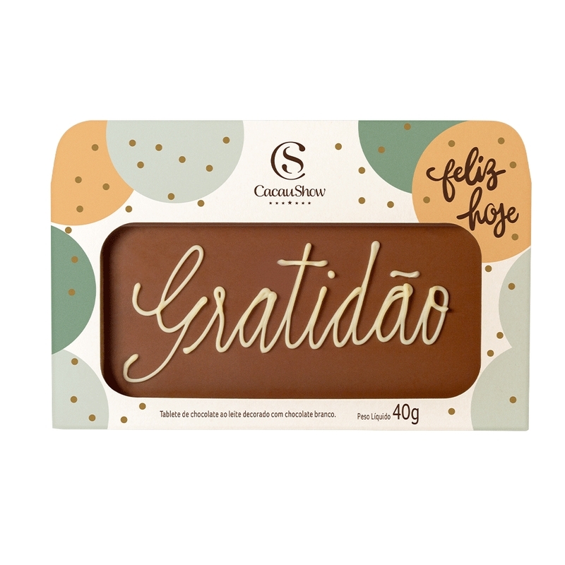 Tablete ao Leite Chocoarte Gratidão 40g