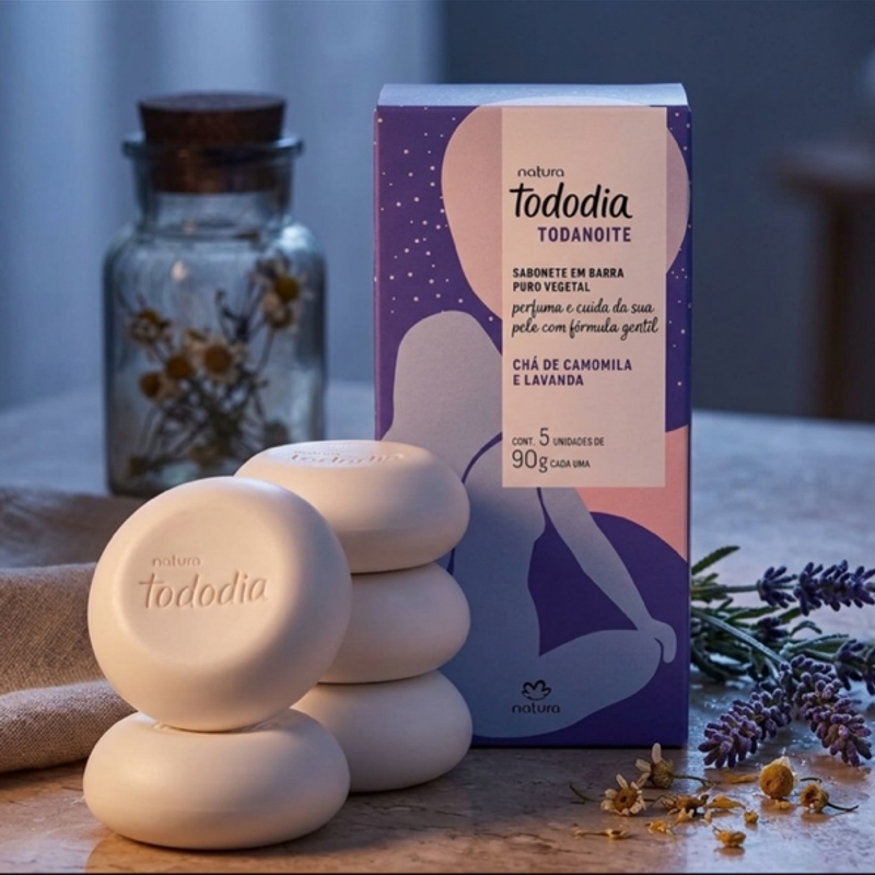 Sabonete em barra puro vegetal chá de camomila e lavanda