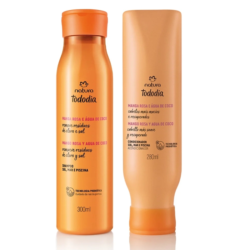 Shampoo + Condicionador Manga Rosa E Água De Coco