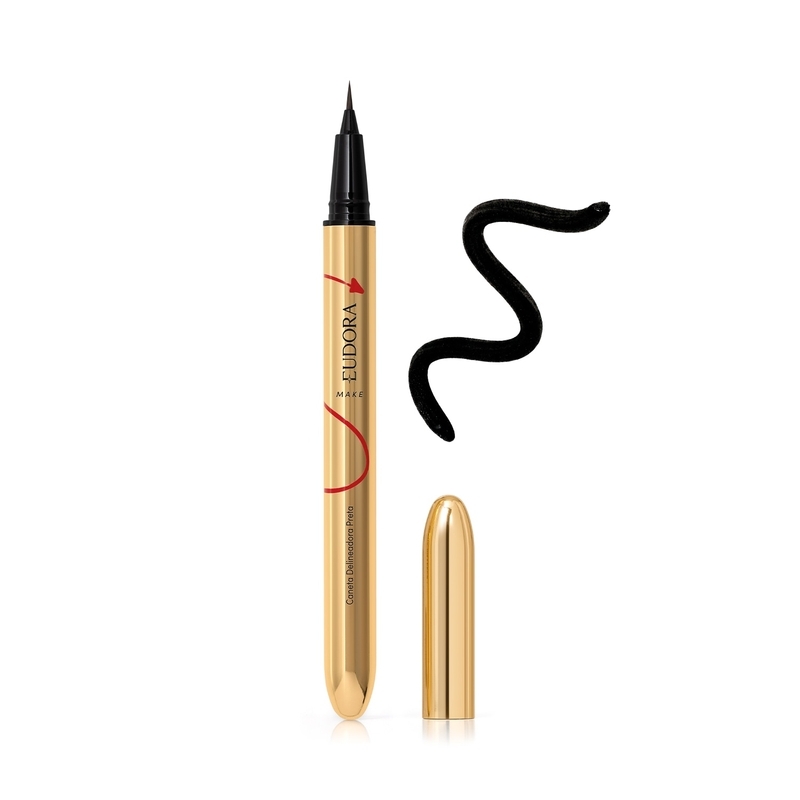 Caneta Delineadora Eudora Make O Diabo Veste Prada Iconic Liner Preta 0,4ml