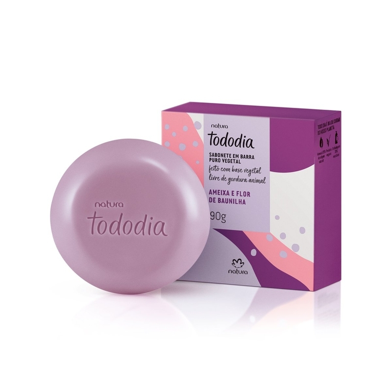 Sabonete em Barra Puro Vegetal Tododia Ameixa e Flor de Baunilha - 90 g