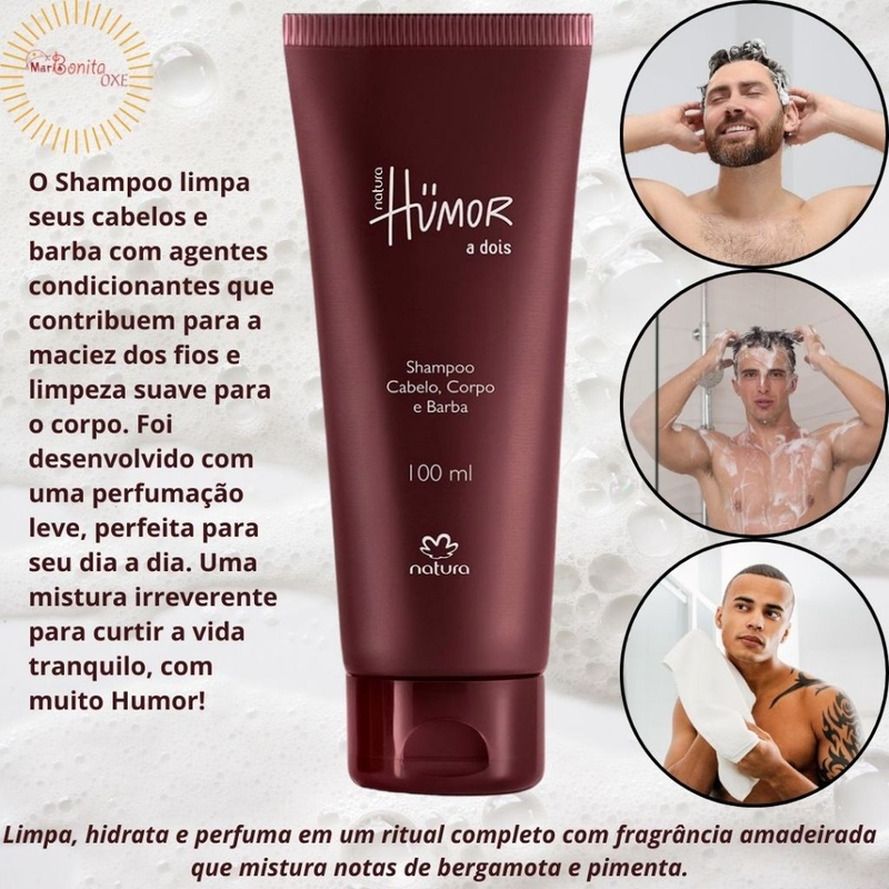 Shampoo Cabelo e Corpo e Barba Humor a Dois - 100ml