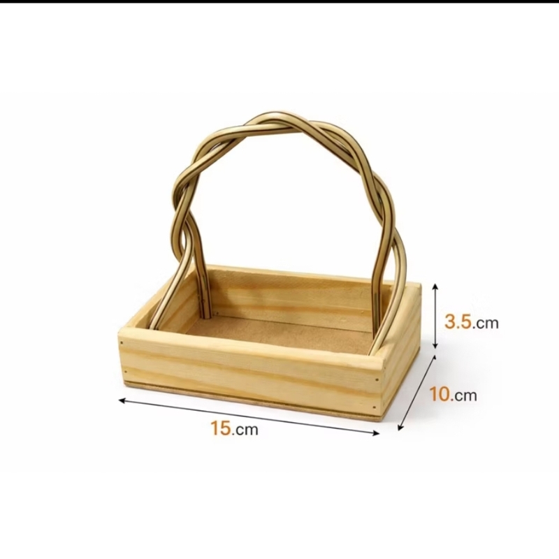 Cesta Madeira Fundo Mdf Com Alça Dupla Para Presentes